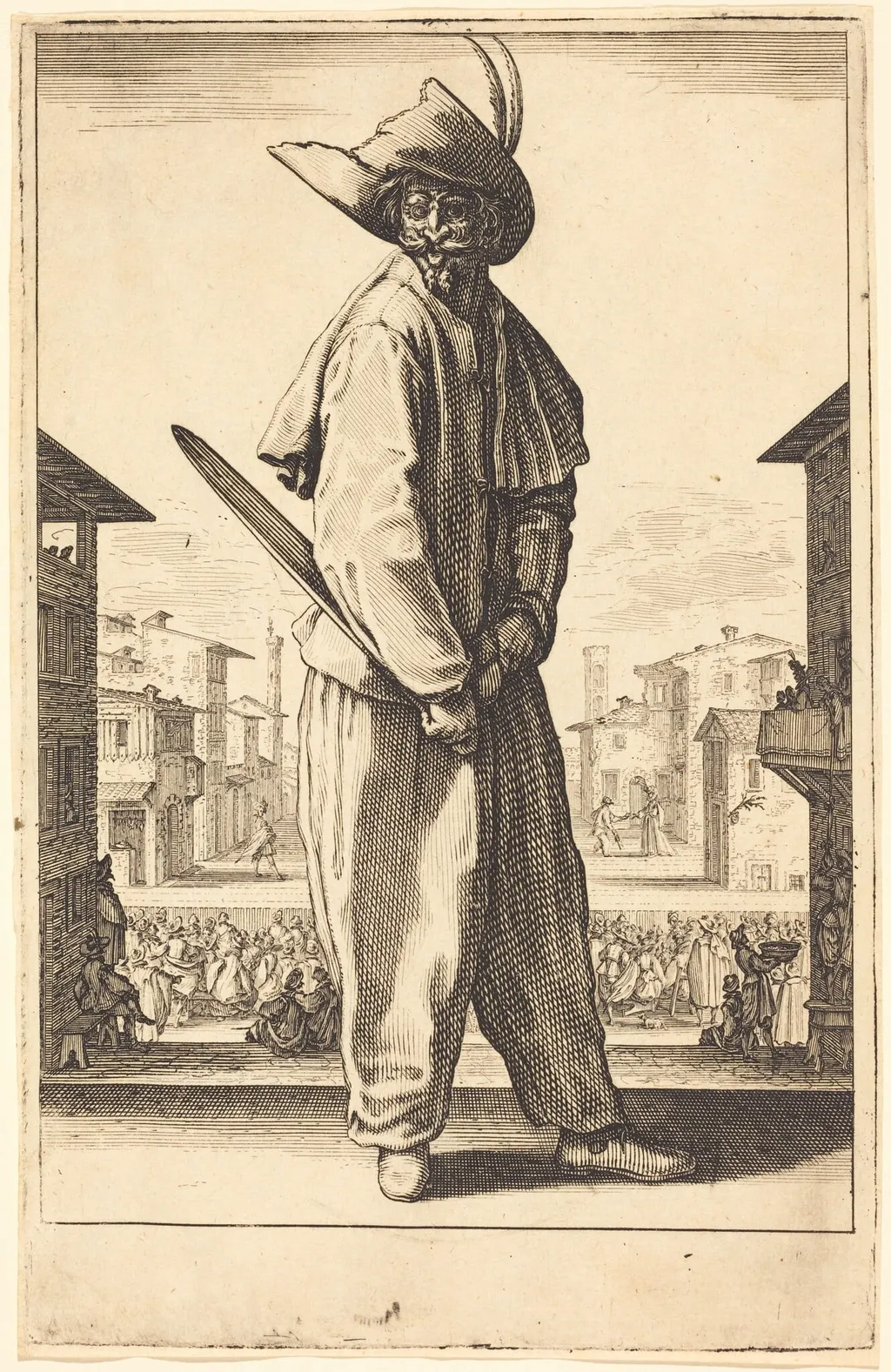 Zanni, by Jacques Callot, ink, 1619