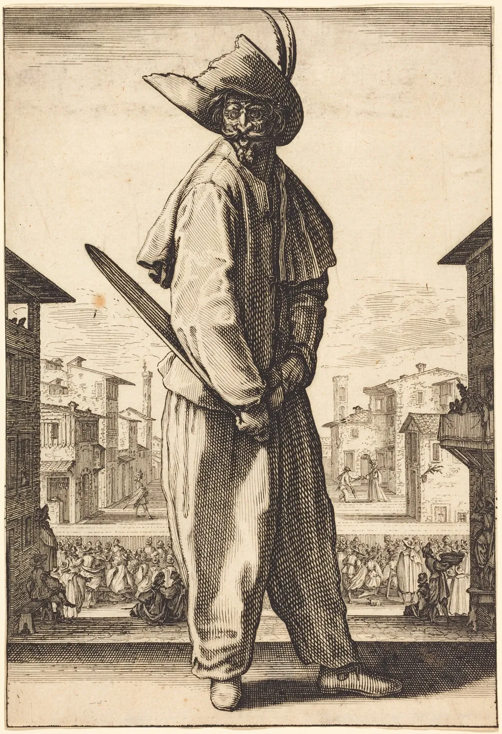 Zanni, by Jacques Callot, ink, 1619