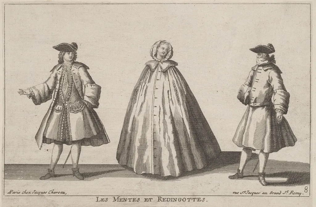 Les Mentes et Redingottes, by Jacques Chéreau, ink, 1724
