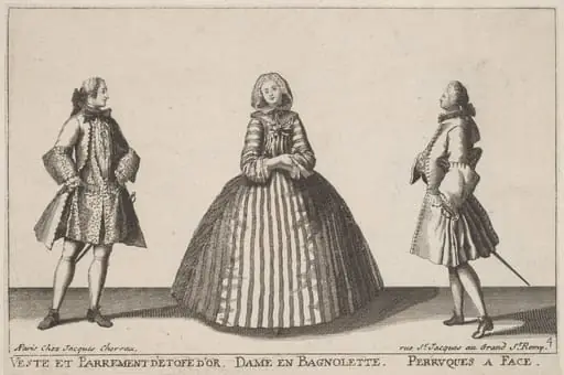 Veste et Parrement d'Etofe d'Or/Dame en Bagnolette/Perruques à Face, by Jacques Chéreau