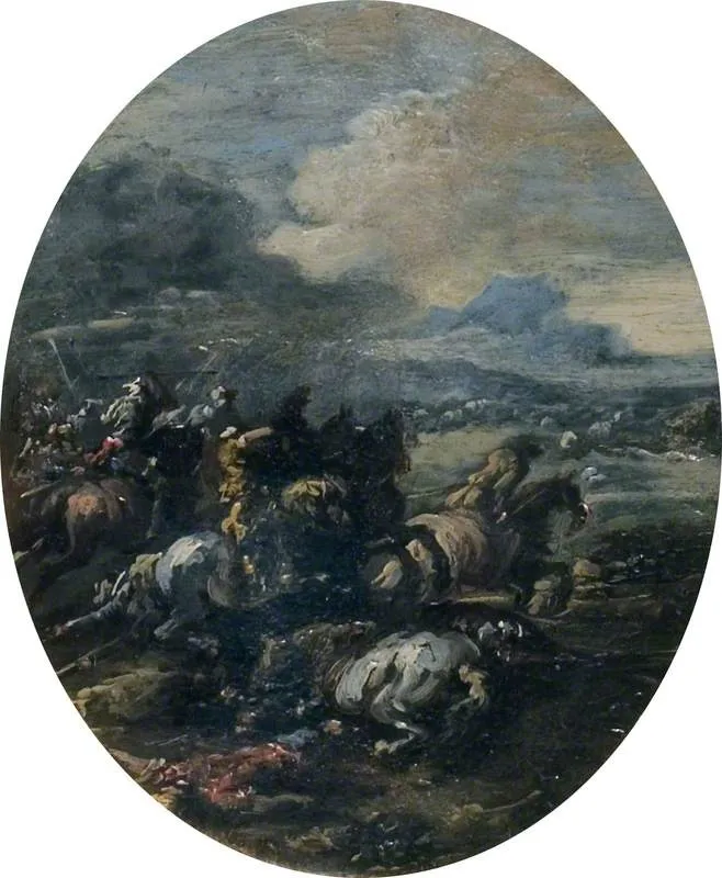Cavalry Engagements, by Jacques Courtois, oil, 1658