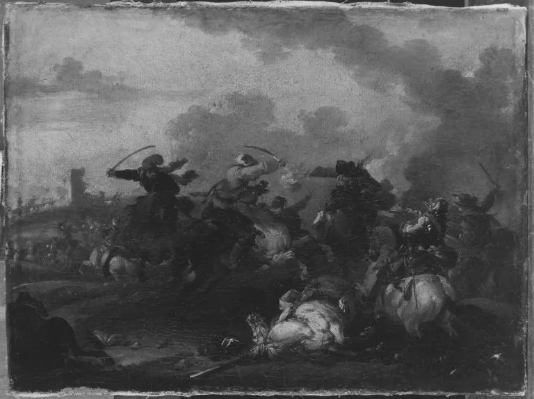 Reitergefecht, by Jacques Courtois, unspecified, 1648