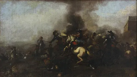 The battle, by Jacques Courtois, oil, 1650