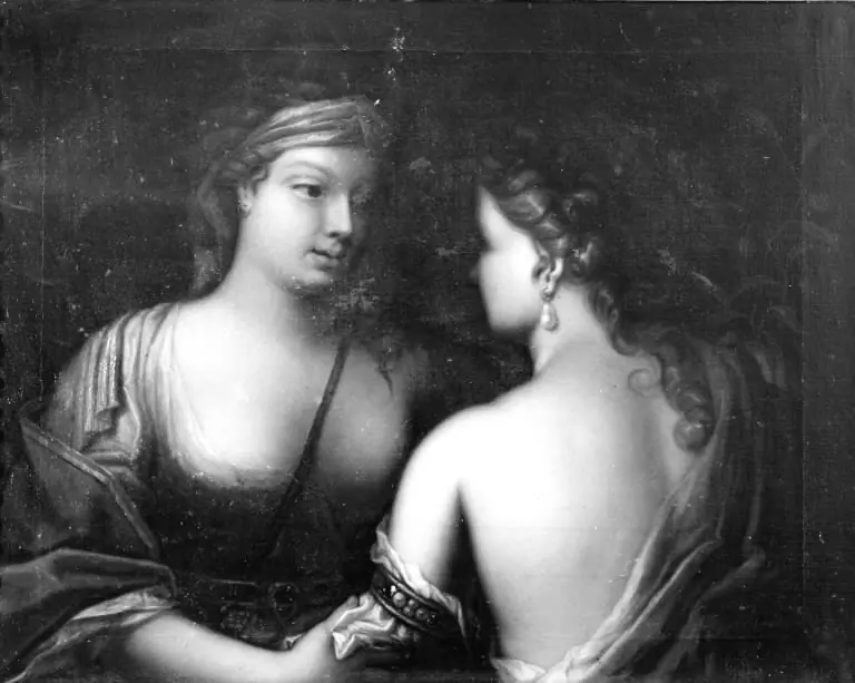 Tvende fruentimmer i halv figur, by Jacques d'Agar