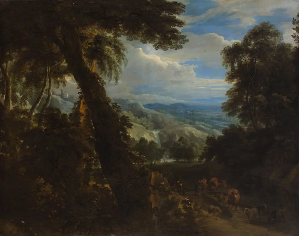 Landscape with a herd, by Jacques d'Arthois