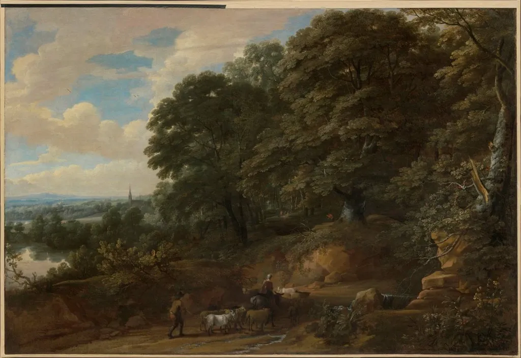 Road through a Forest, by Jacques d'Arthois, oil, 1659