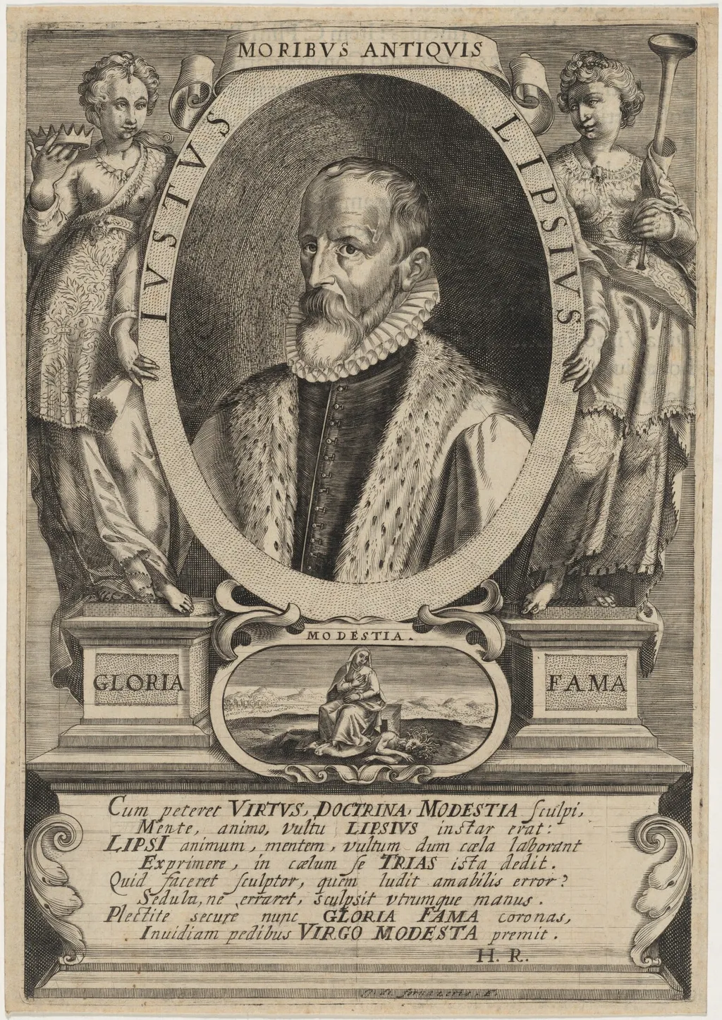 Justus Lipsius, by Jacques de Fornazeris, ink, 1584