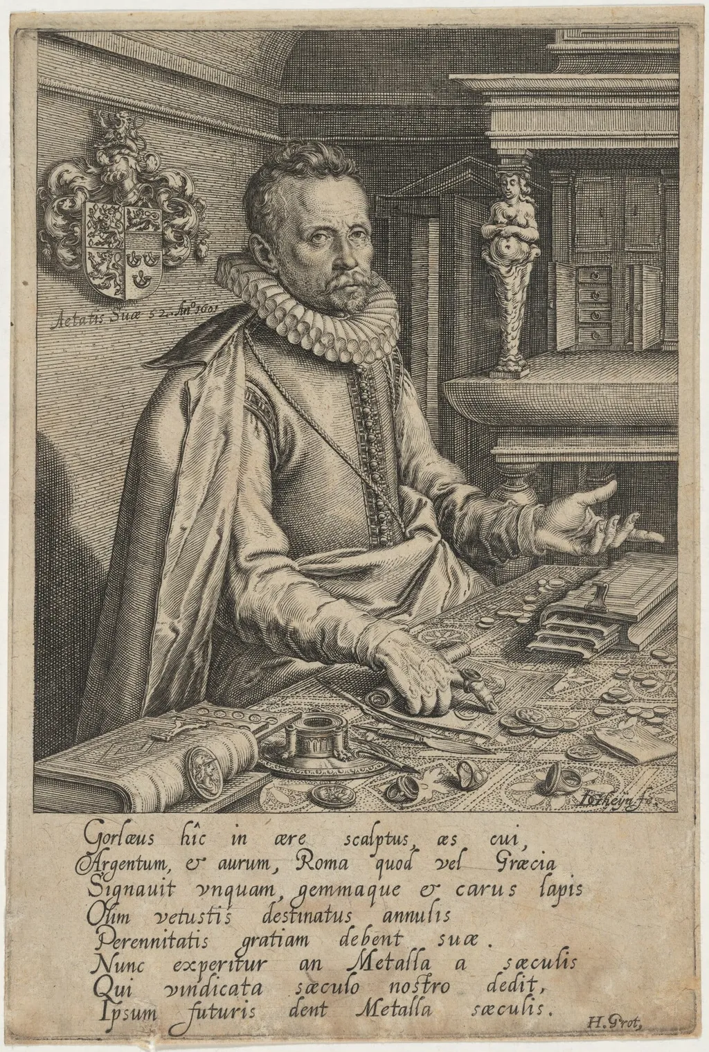 Abraham Gorlaeus, by Jacques de Gheyn II, ink, 1601