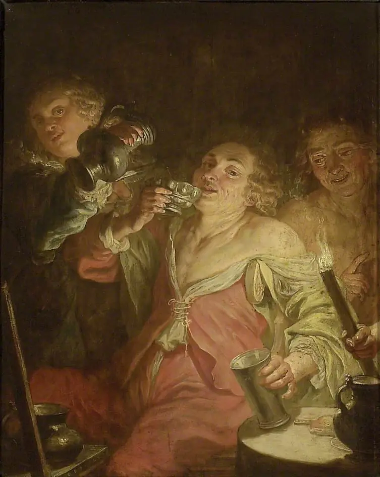 A Man drinking: 'Gluttony', by Jacques de l'Ange