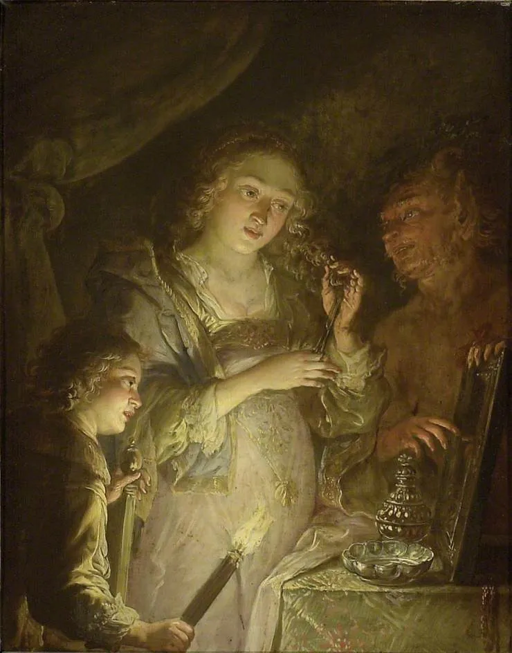 A young Woman at her Toilet: 'Pride', by Jacques de l'Ange, oil, 1642
