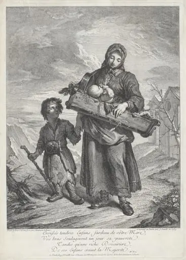 A Young Mother Carrying a Crib, by Jacques Dumont