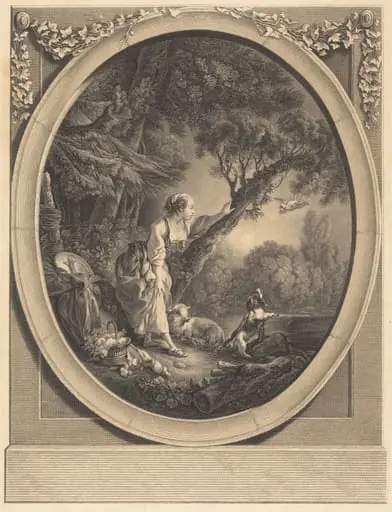 L'Arrivée du Courrier, by Jacques-Firmin Beauvarlet
