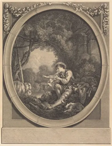 Le Départ du Courrier, by Jacques-Firmin Beauvarlet