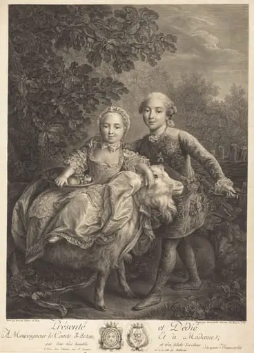 The Comte d'Artois and His Sister Mademoiselle Clotilde, by Jacques-Firmin Beauvarlet