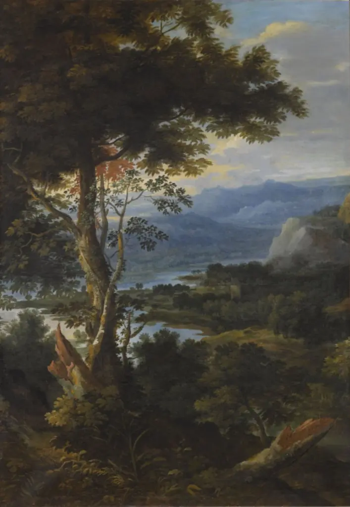 Landscape with a river in the mountains, by Jacques Fouquier