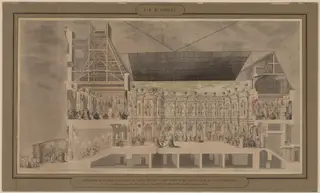 Cross Section of the Hôtel de Ville Seen in Perspective Showing the Decoration and Illumination of the Courtyard and Rooms Created on the Occasion of the Ball Given the Night of August 30 and 31, 1739