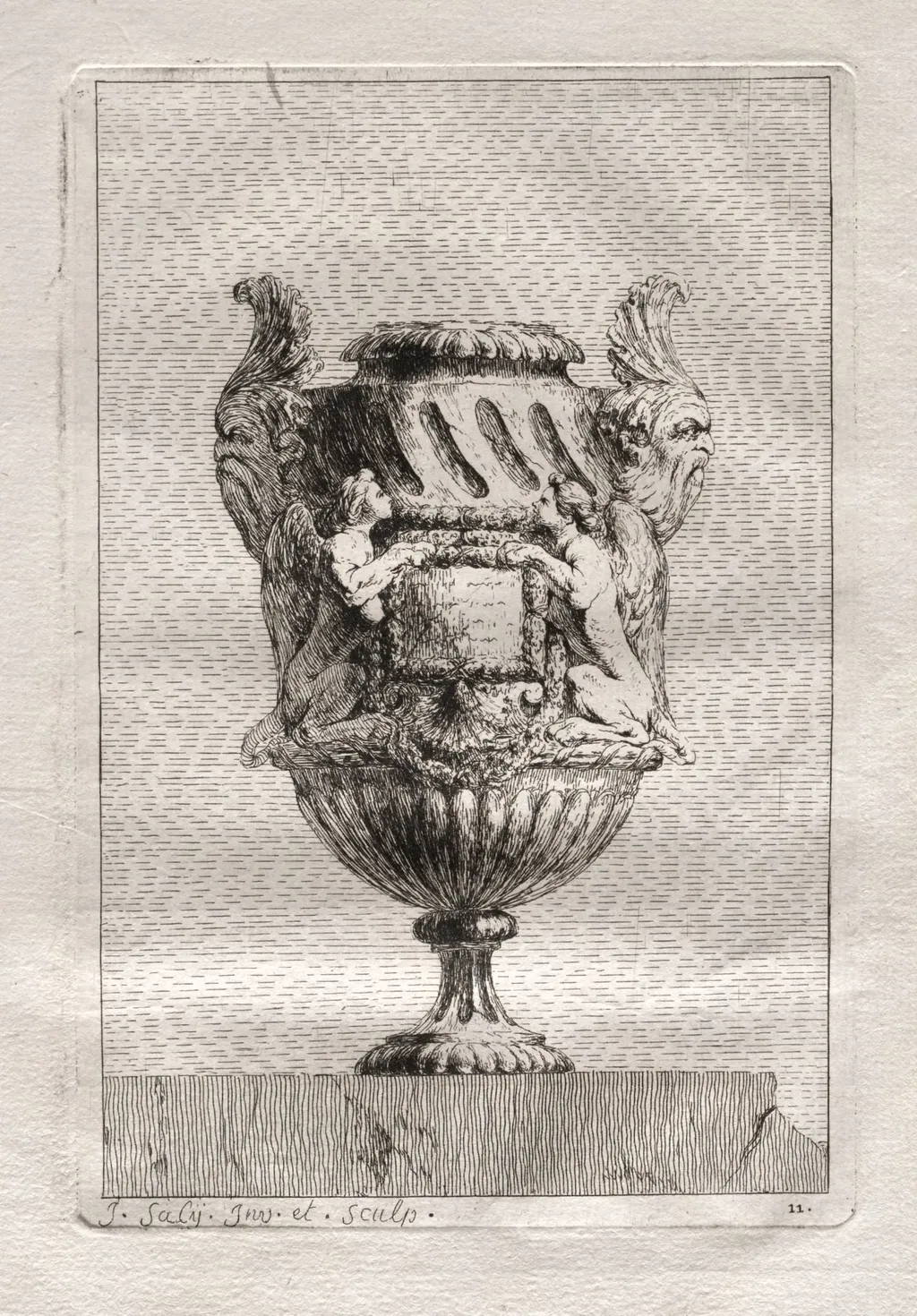 Suite of Vases: Plate 11, by Jacques François Saly, 1746