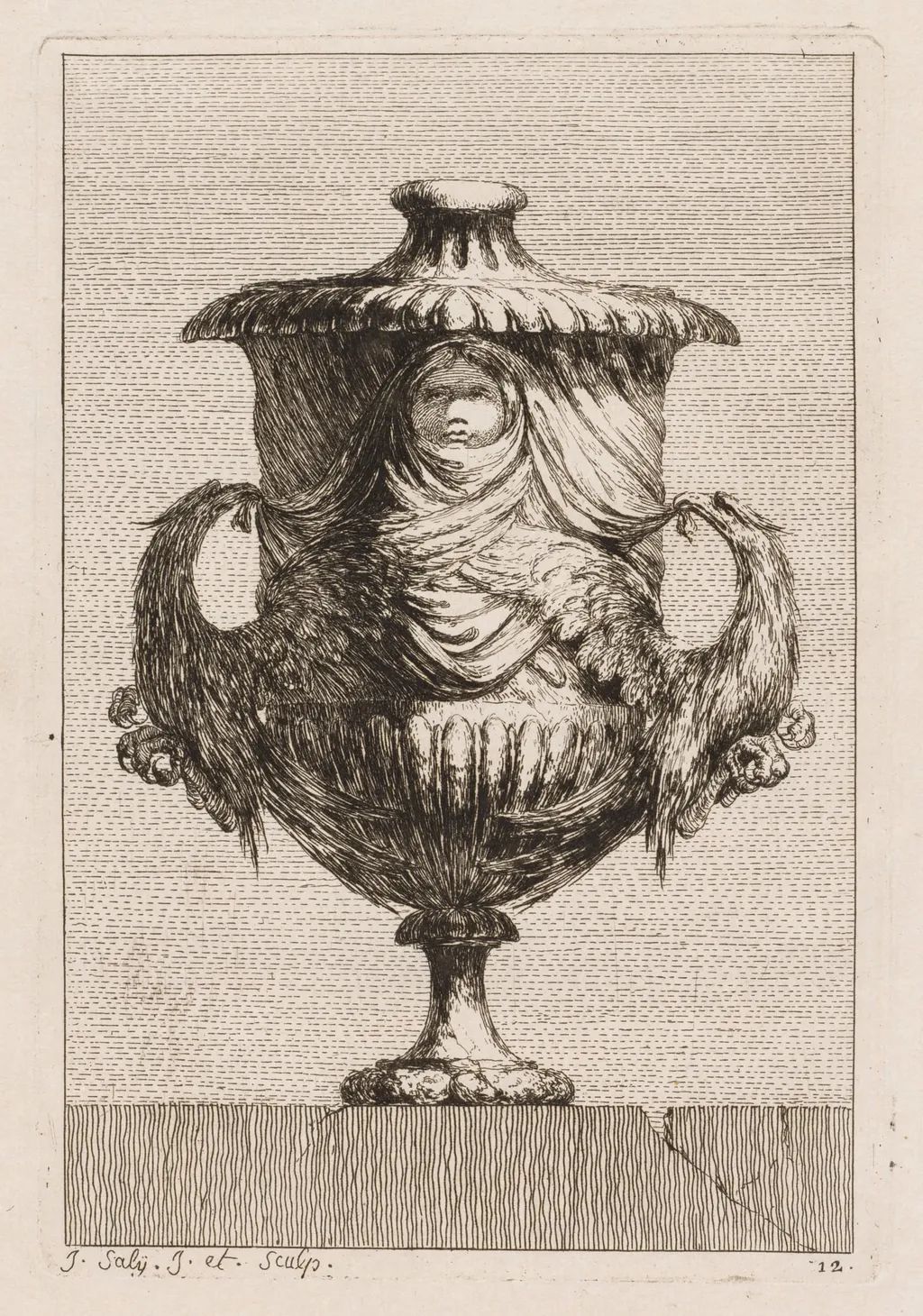 Suite of Vases: Plate 12, by Jacques François Saly, 1746