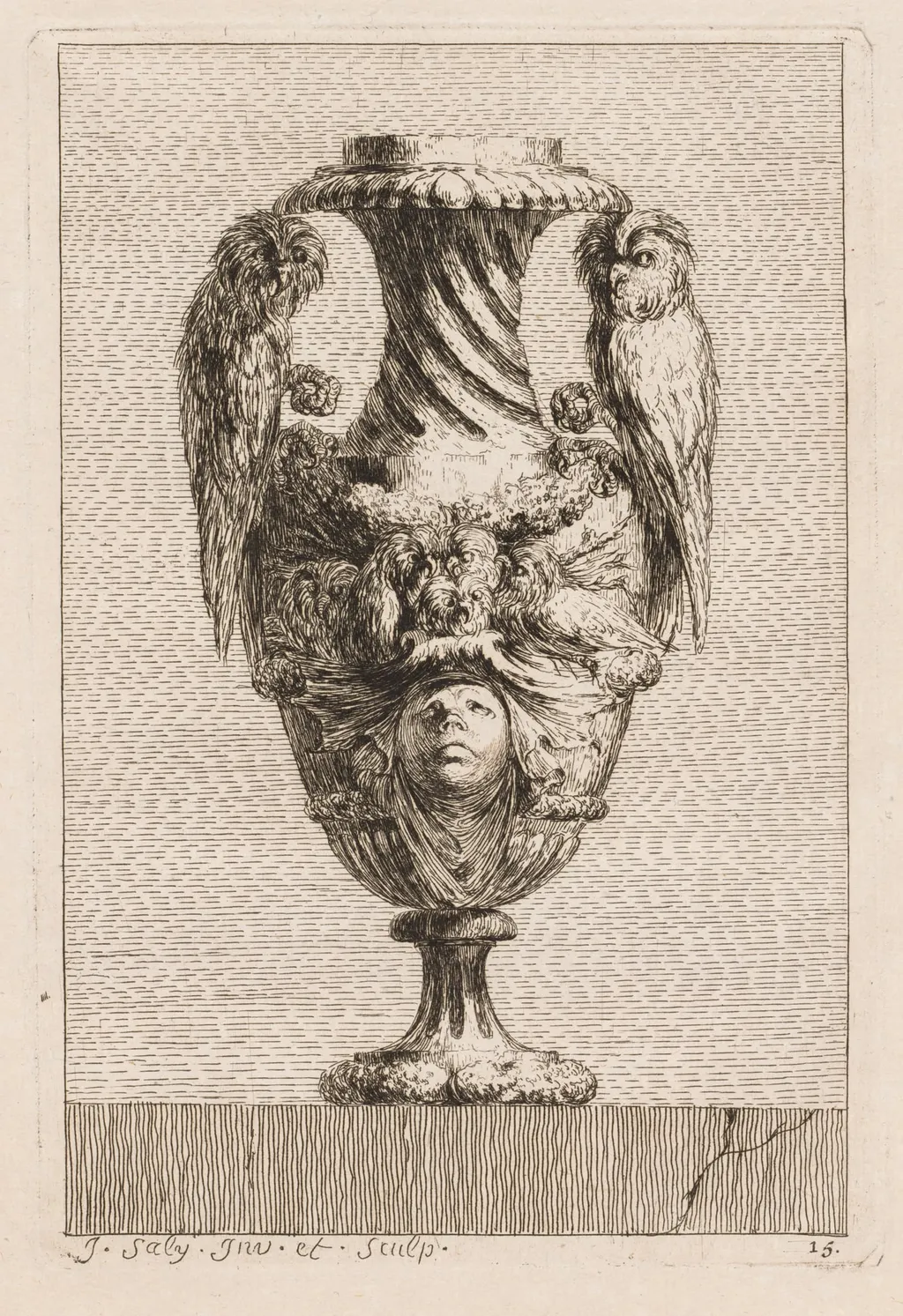 Suite of Vases: Plate 15, by Jacques François Saly, 1746