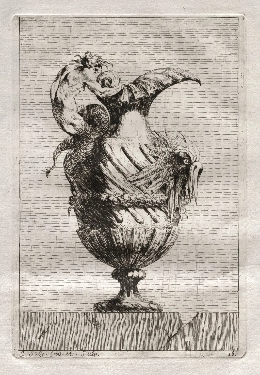 Suite of Vases: Plate 16, by Jacques François Saly, 1746