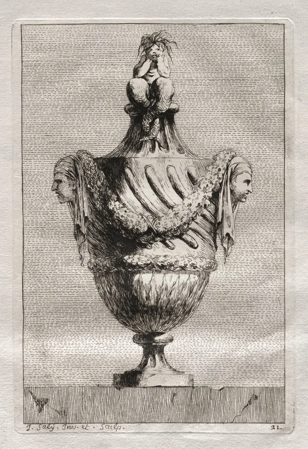Suite of Vases: Plate 21, by Jacques François Saly, 1746