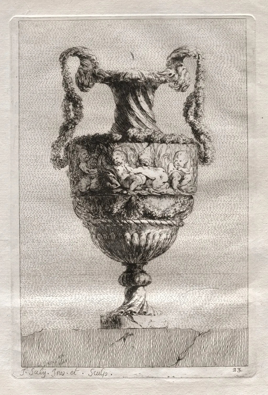Suite of Vases: Plate 23, by Jacques François Saly, 1746