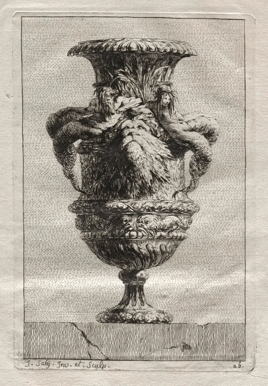Suite of Vases: Plate 26, by Jacques François Saly, 1746