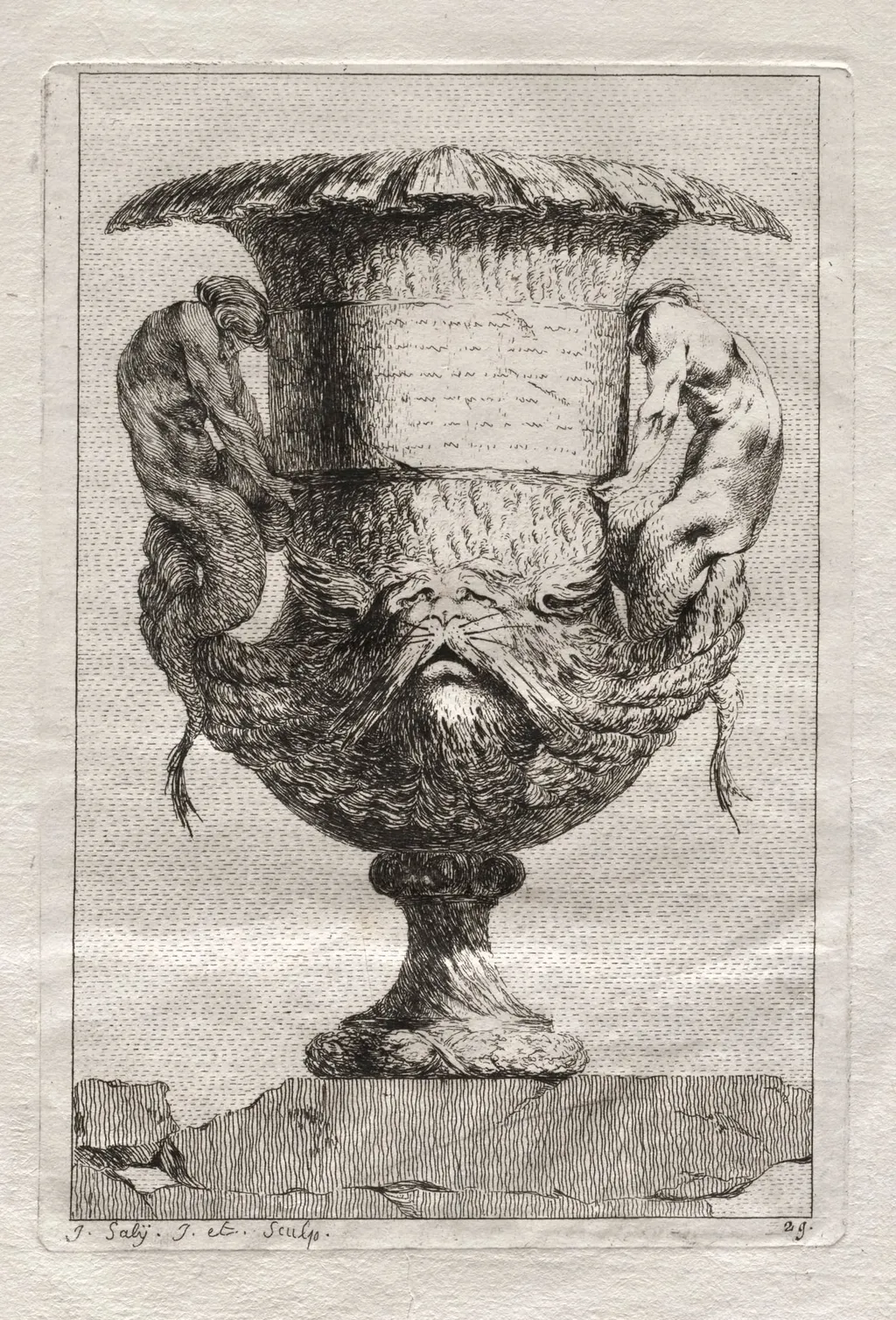 Suite of Vases: Plate 29, by Jacques François Saly, 1746