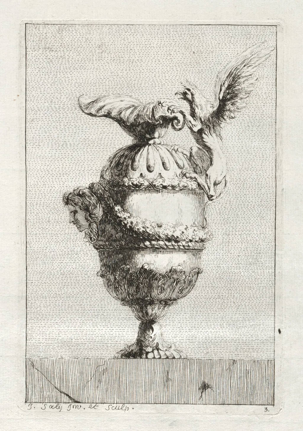 Suite of Vases: Plate 3, by Jacques François Saly, 1746