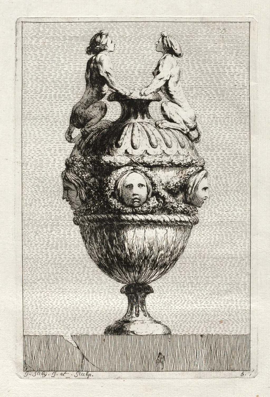 Suite of Vases: Plate 5, by Jacques François Saly, 1746