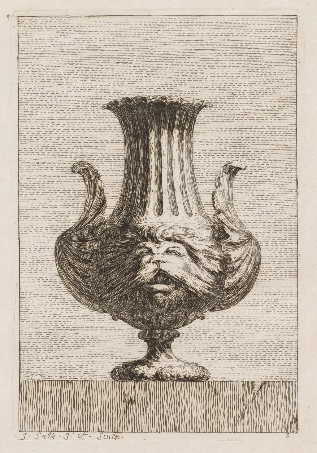 Suite of Vases: Plate 6, by Jacques François Saly, 1746