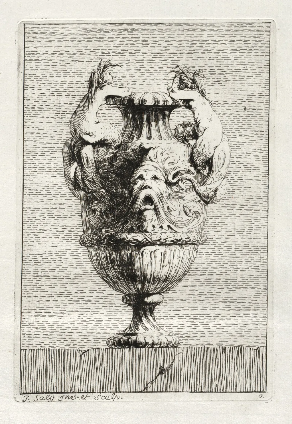 Suite of Vases: Plate 7, by Jacques François Saly, 1746