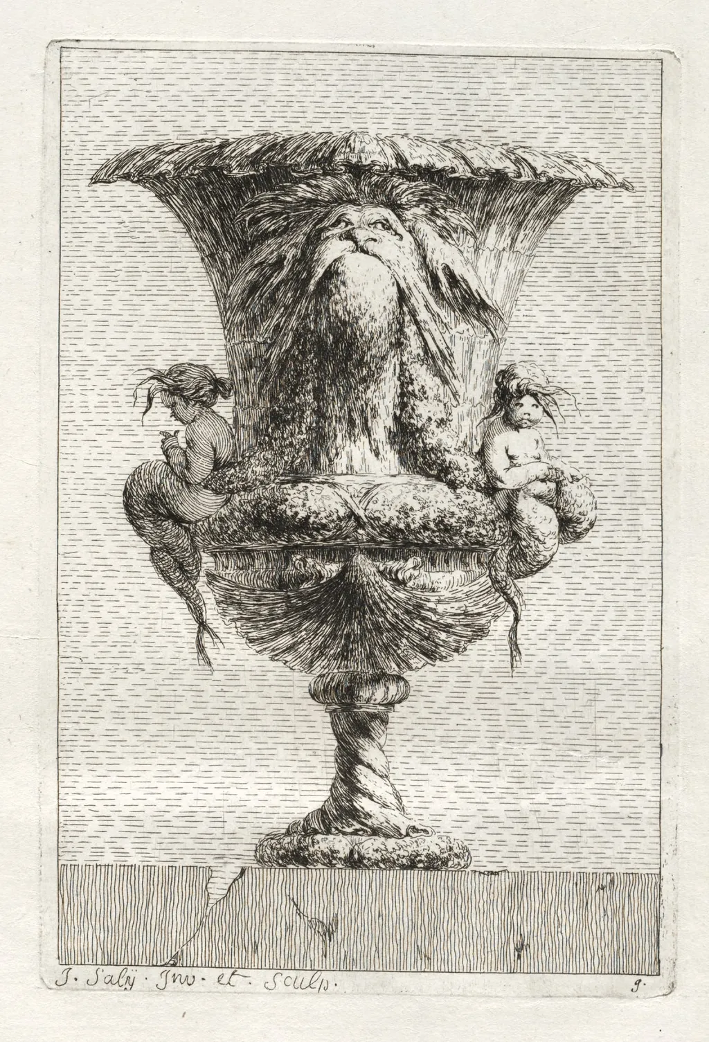 Suite of Vases: Plate 9, by Jacques François Saly, 1746