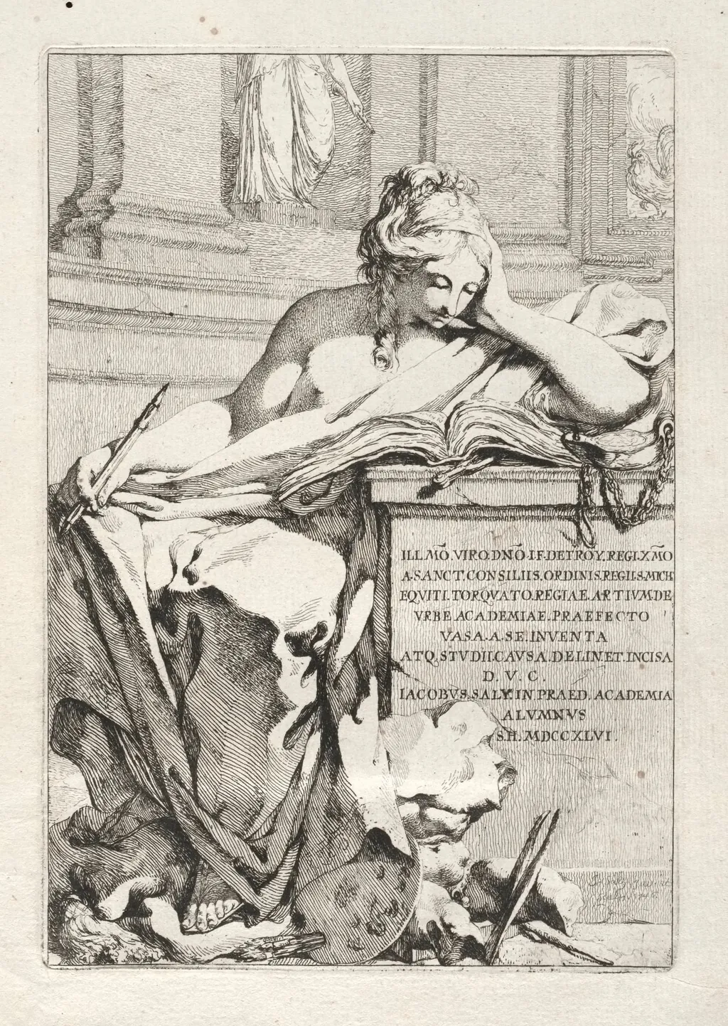 Suite of Vases: Title Page, by Jacques François Saly, 1746