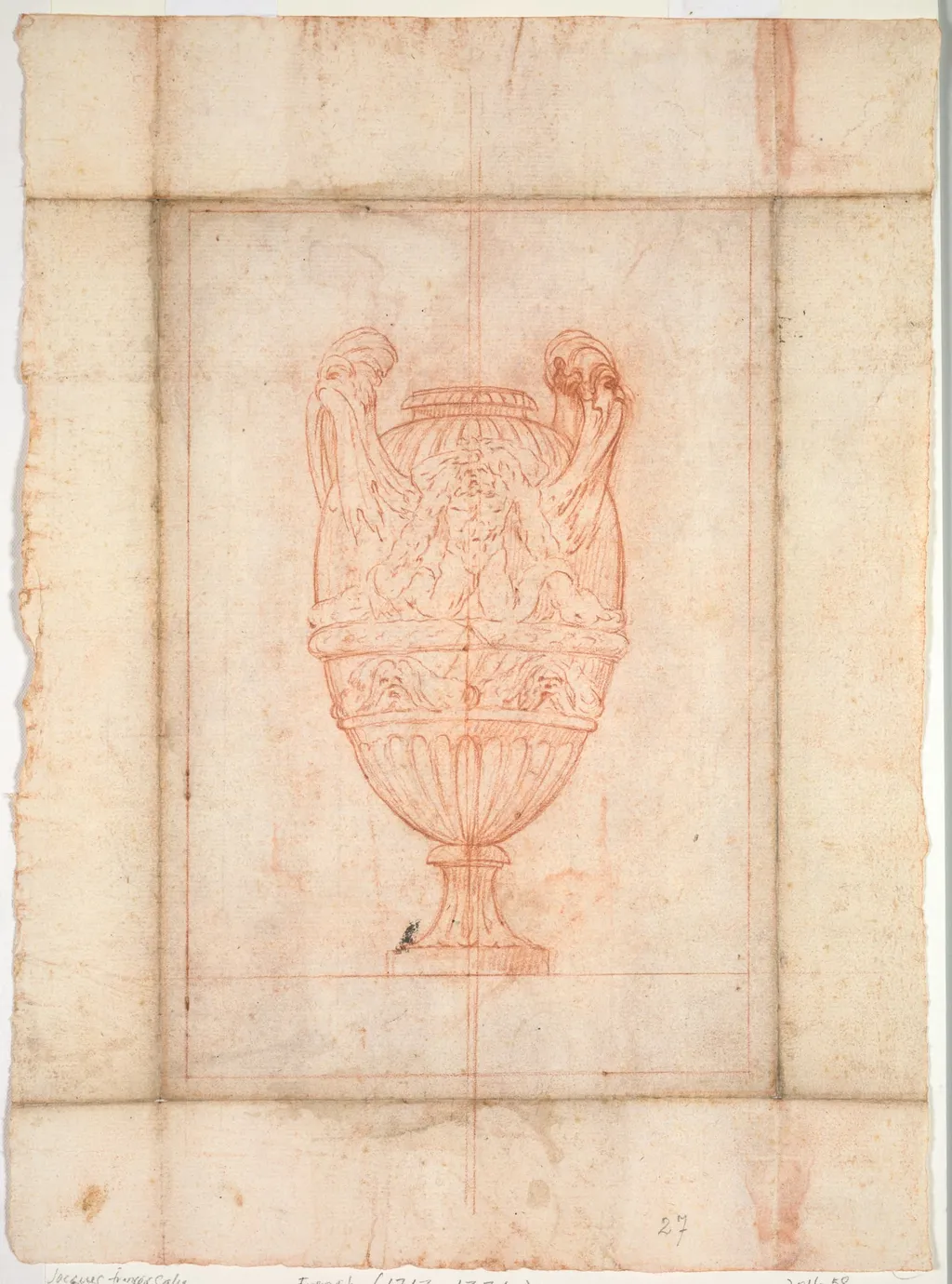 Vase Design for 'Suite of Vases': Plate 27, by Jacques François Saly, 1746