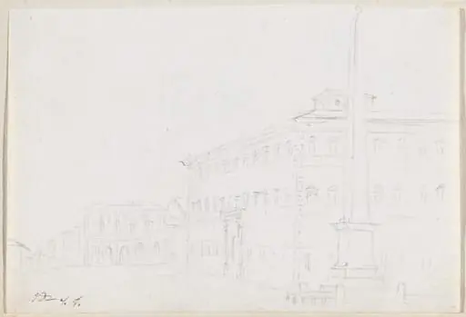A Piazza with an Obelisk, by Jacques-Louis David