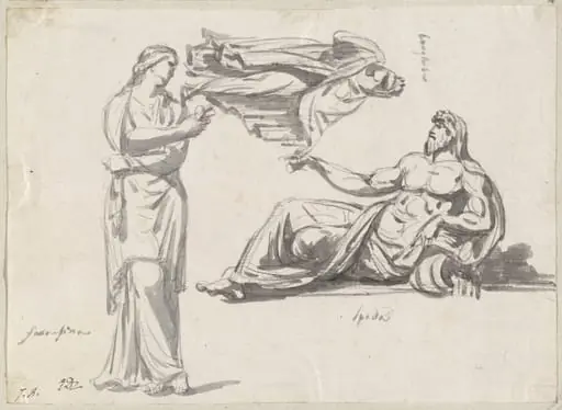 A River God and Two Classical Sculptures, by Jacques-Louis David