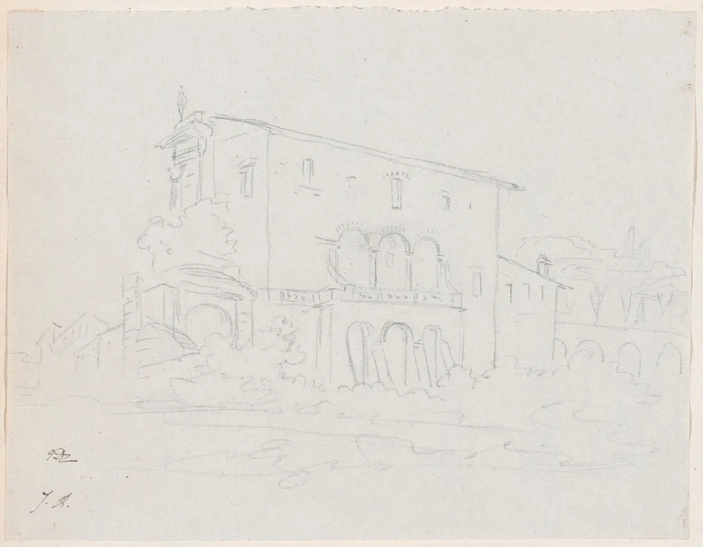 A Roman Church, by Jacques-Louis David, graphite, 1778
