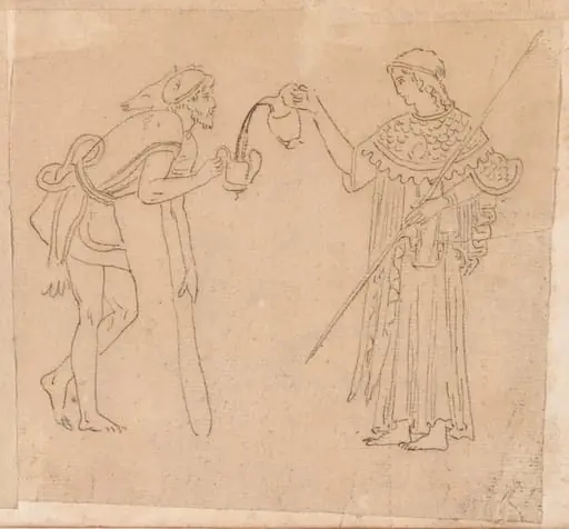 Athena Pouring a Drink for Hercules, by Jacques-Louis David