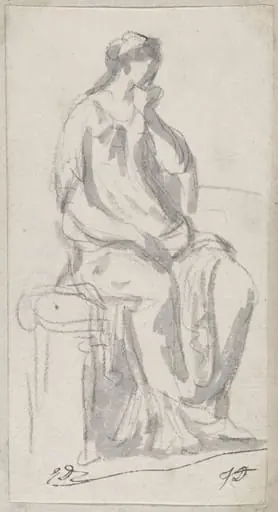 Classical Sculpture of a Pensive Woman, by Jacques-Louis David