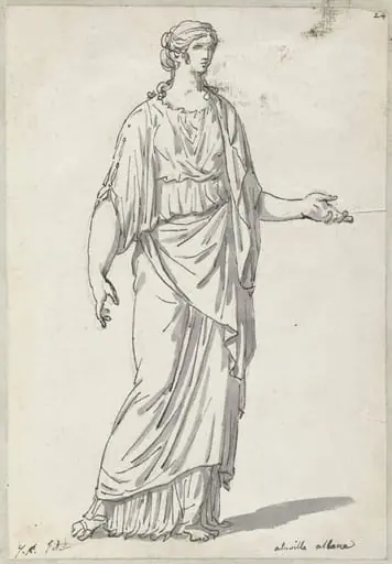 Classical Sculpture of a Woman with an Outstretched Arm, by Jacques-Louis David