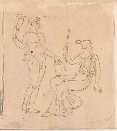 Man with a Cornucopia and Seated Woman, by Jacques-Louis David