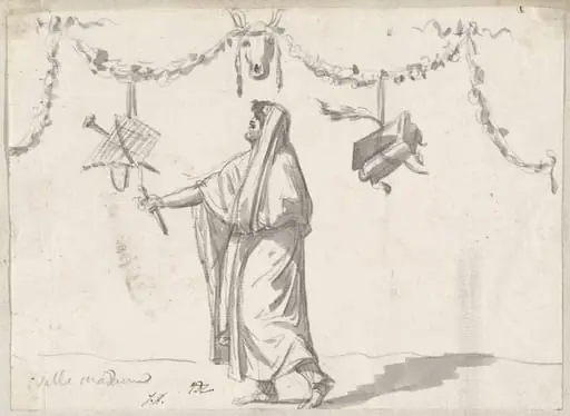 Ornament with a Bearded Man in Ancient Dress, by Jacques-Louis David