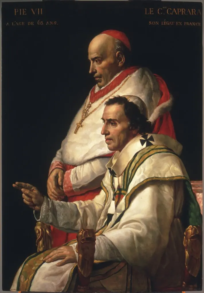 Portrait of Pope Pius VII and Cardinal Caprara, by Jacques-Louis David