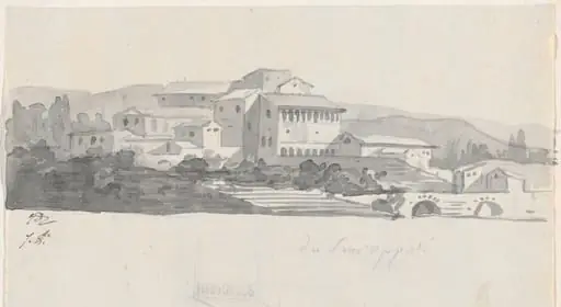 Roman Buildings on a Hill, by Jacques-Louis David
