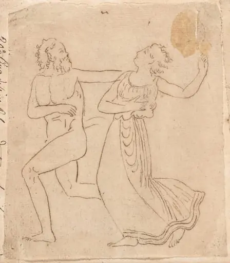 Satyr and Maenad, from Dance in Honor of Bacchus, by Jacques-Louis David
