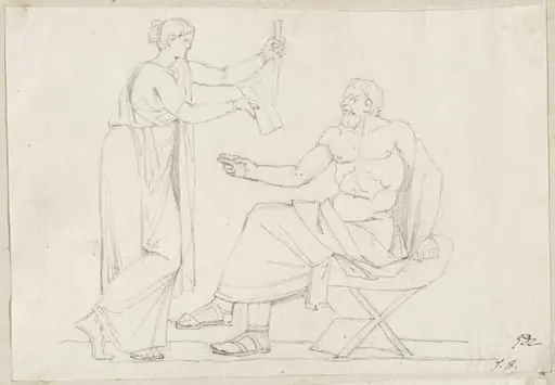 Socrates and Diotime, by Jacques-Louis David