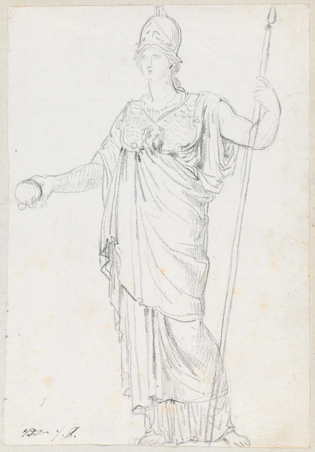 Statue of Minerva, by Jacques-Louis David, chalk, 1778