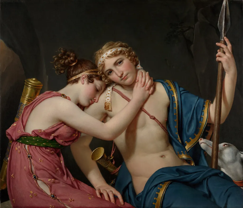 The Farewell of Telemachus and Eucharis, by Jacques-Louis David, oil, 1818