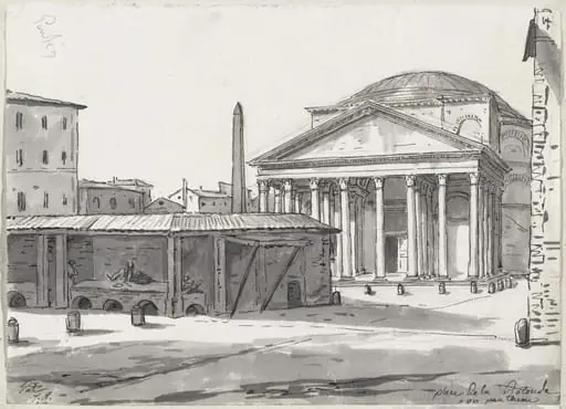 The Pantheon Seen from the Piazza, by Jacques-Louis David